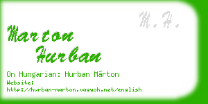 marton hurban business card